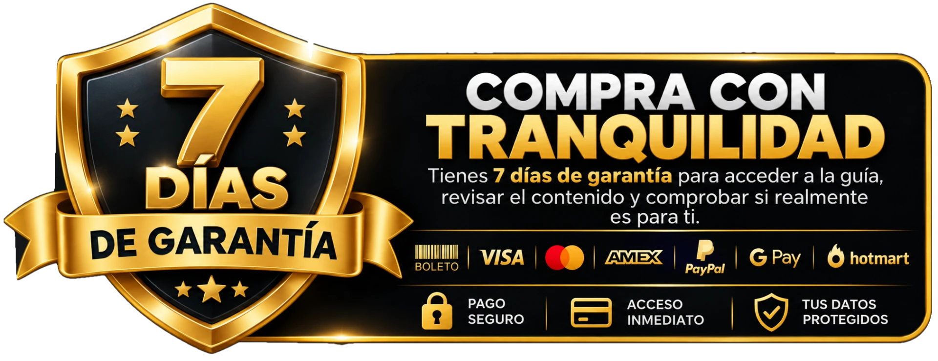 Compra con tranquilidad: 7 días de garantía de Hotmart