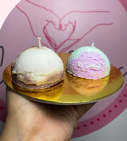 Creación artesanal: VELA BOLA DE HELADO
